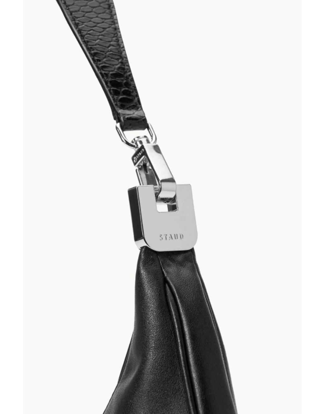 NWOT STAUD “Sylvie” Shoulder Bag Black Calf Leather - Picture 3 of 9